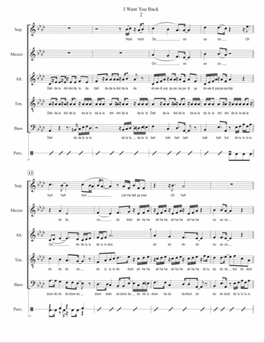 I Want You Back 4-Part scores gallery preview page 2