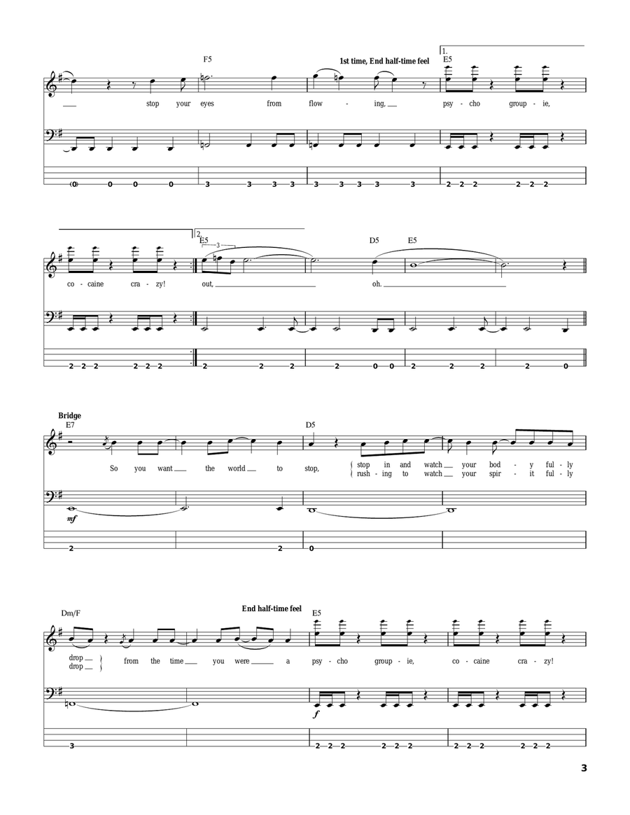 Psycho Electric Guitar scores gallery preview page 3