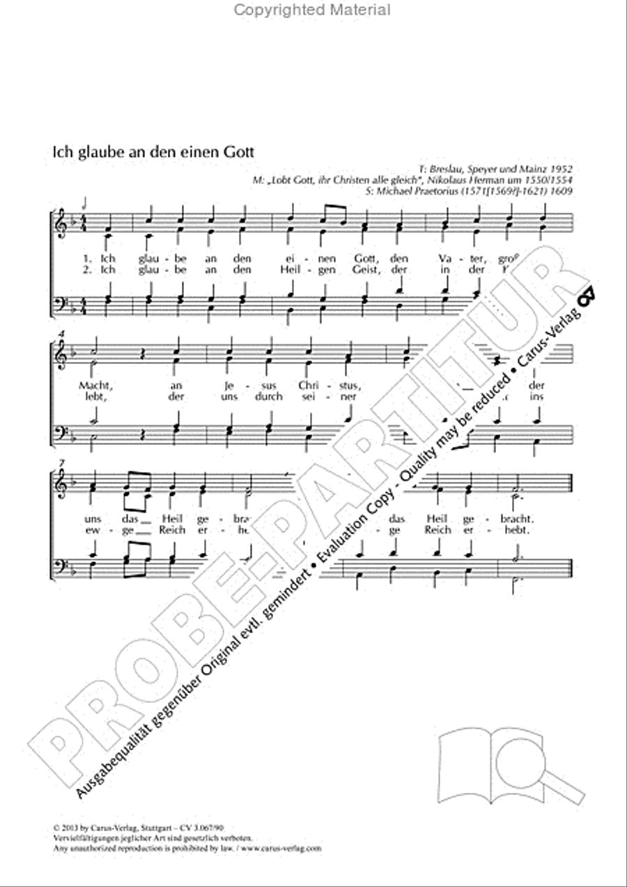 Ich glaube an den einen Gott 4-Part scores gallery preview page 2