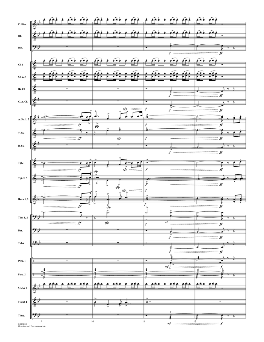Flourish and Processional - Conductor Score (Full Score) Concert Band scores gallery preview page 5