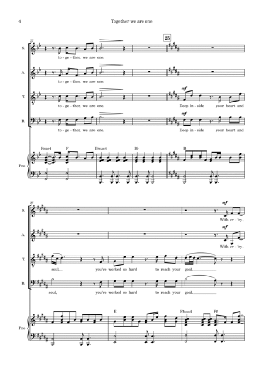 Together We Are One 4-Part scores gallery preview page 4