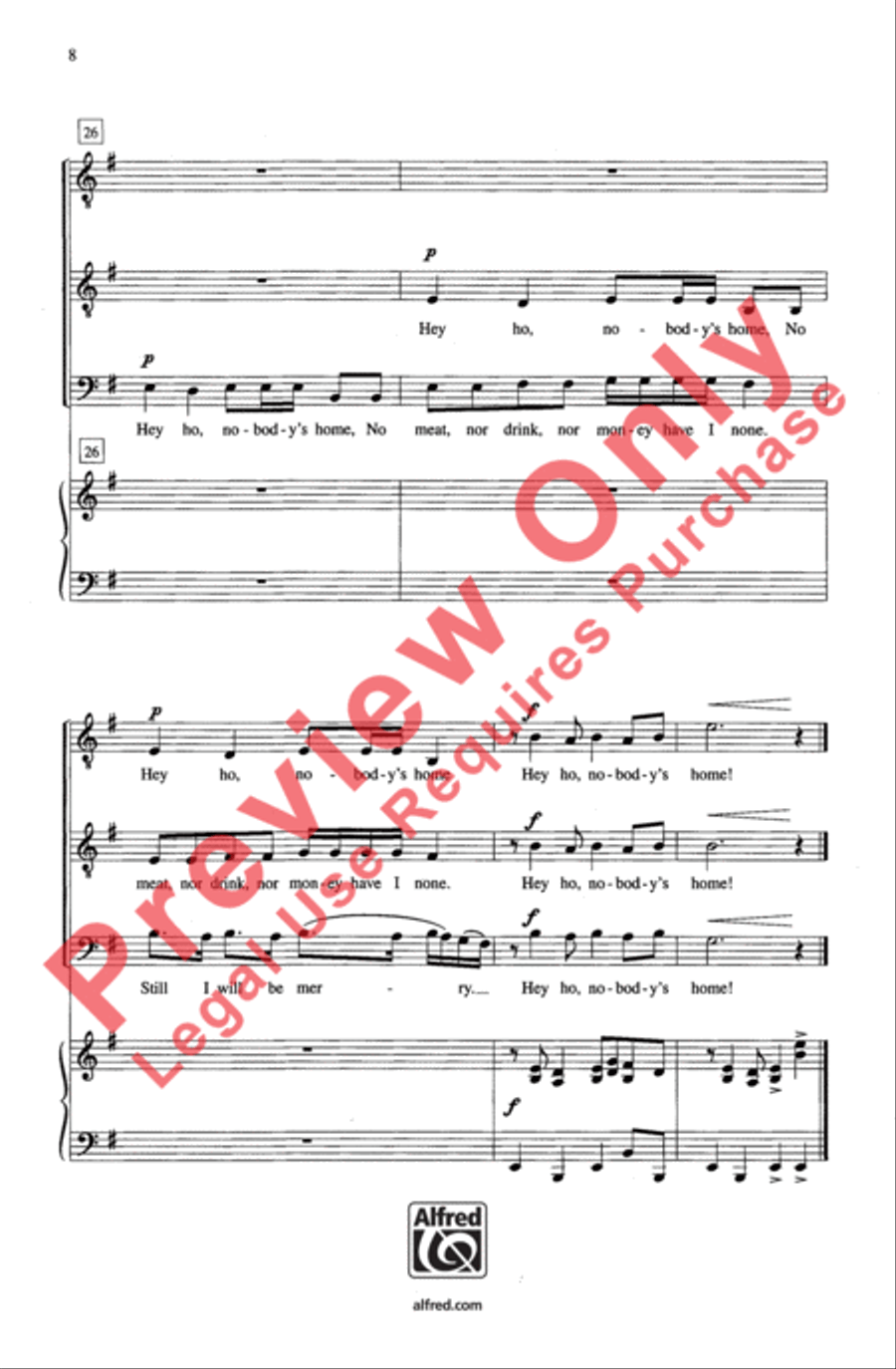 Hey Ho, Nobody's Home Hey Ho, Nobody's Home Men's Choir scores gallery preview page 8