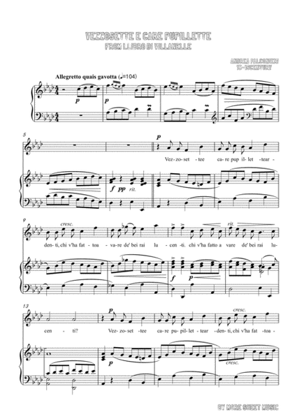 Falconieri-Vezzosette e care pupillette in A flat Major,for voice and piano image number null