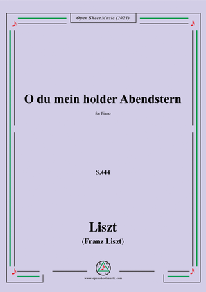 Liszt-O du mein holder Abendstern,S.444,for Piano