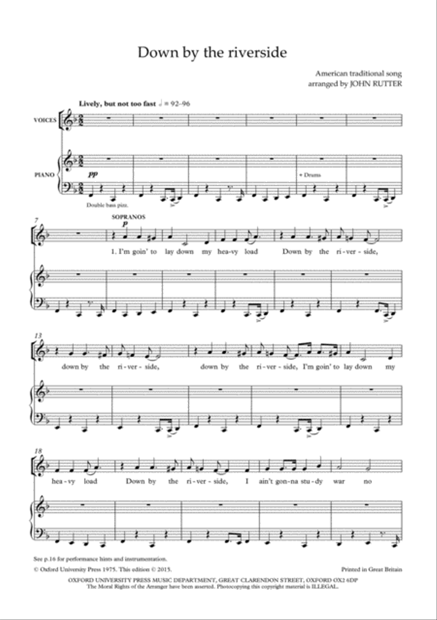 Down by the riverside Divisi scores gallery preview page 2