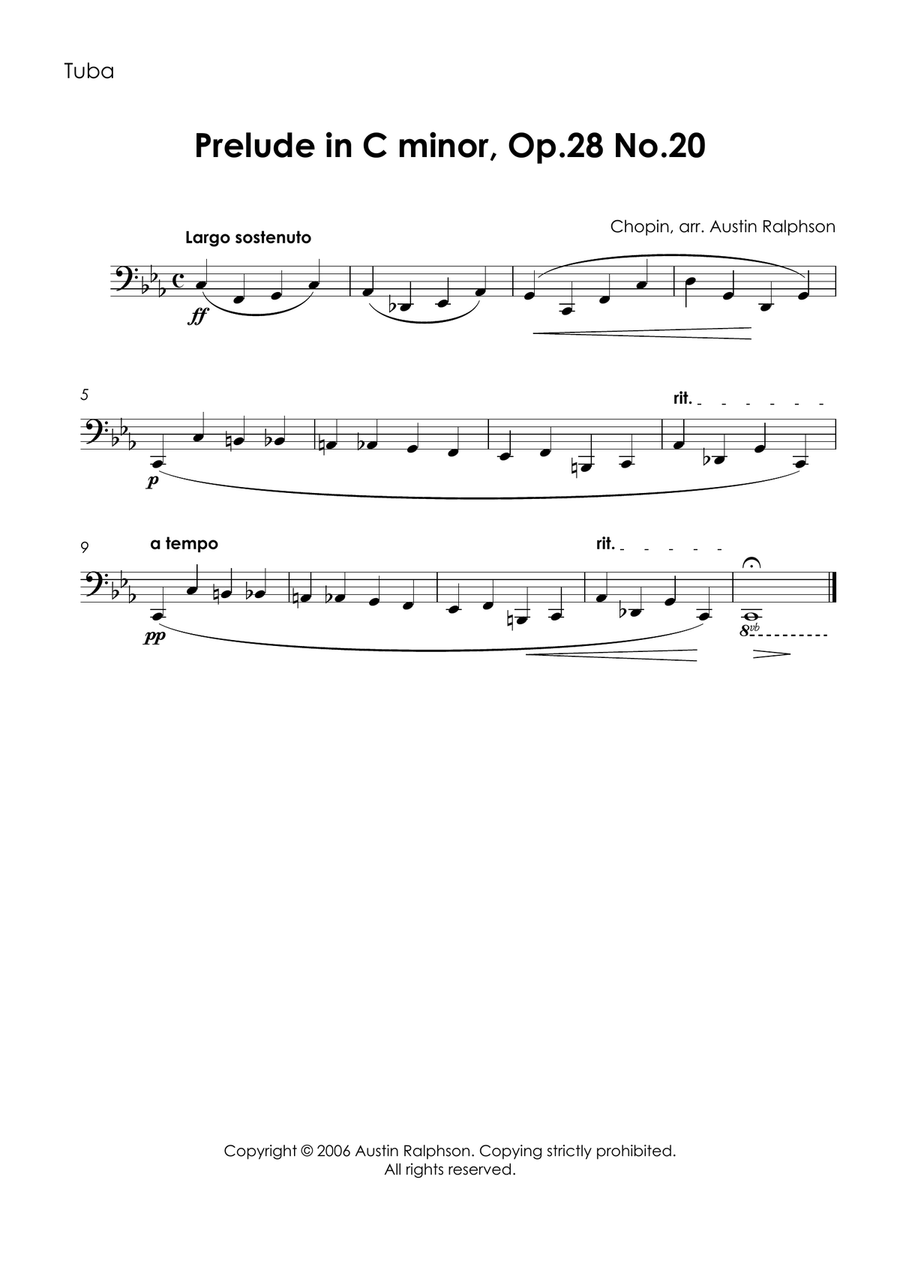 Prelude in C minor, Op.28 No.20 - brass quintet Brass Quintet scores gallery preview page 4