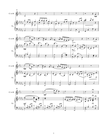 Romance in D-Flat for Clarinet and Piano