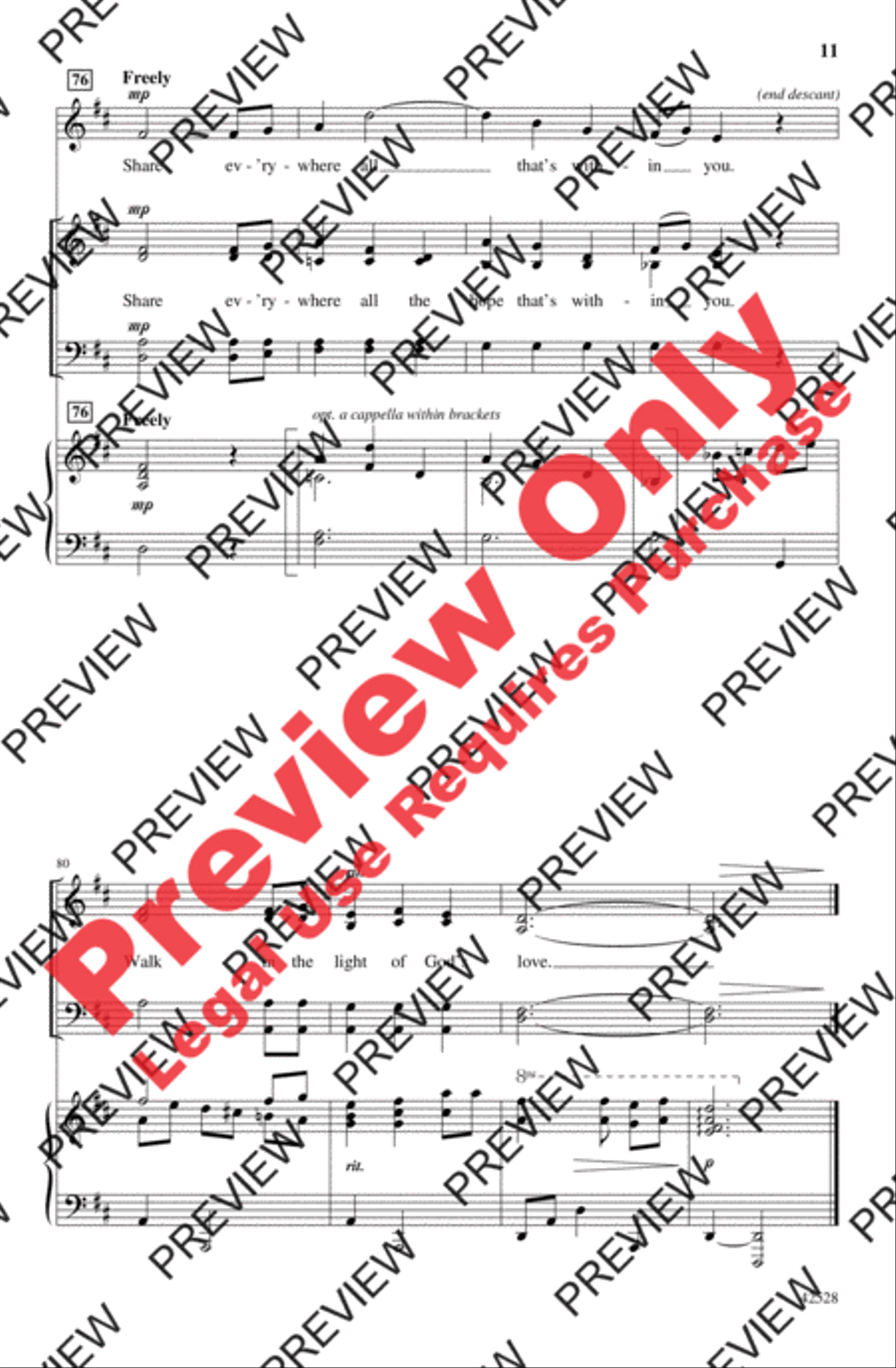 Walk in the Light Walk in the Light 4-Part scores gallery preview page 11