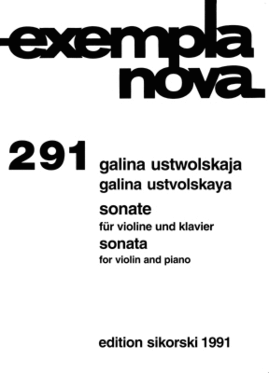 Galina Ustvolskaya - Sonata for Violin and Piano (Piano / Violin)