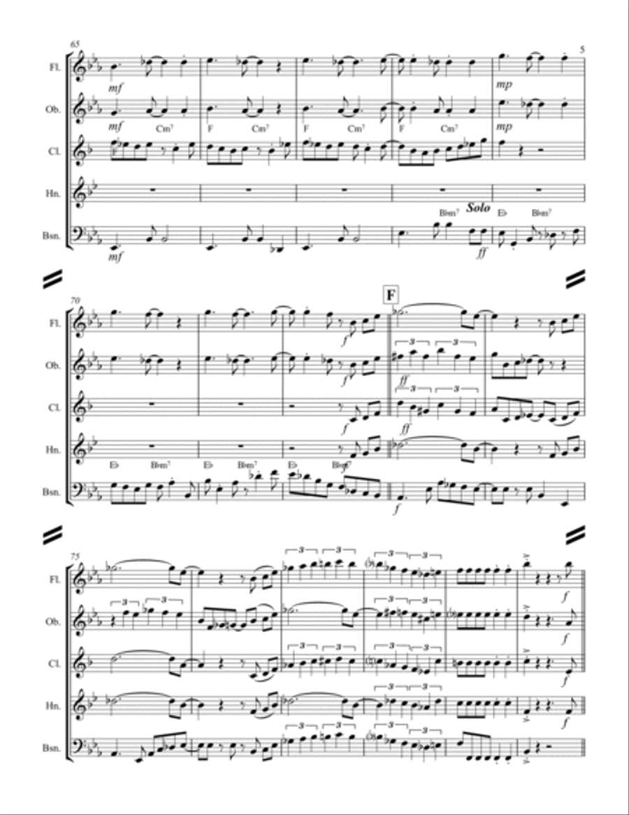 Tequila Woodwind Quintet scores gallery preview page 6