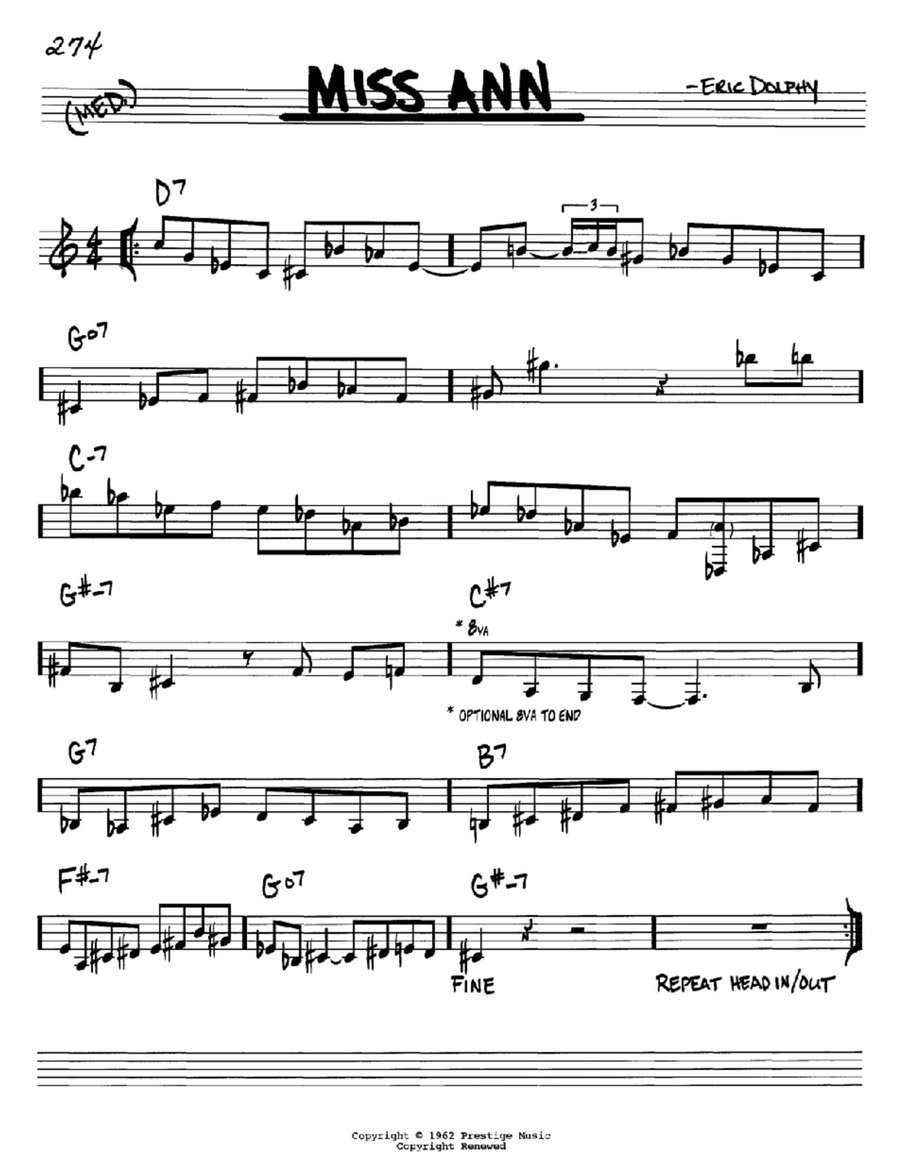 Miss Ann Miss Ann Piano scores gallery preview page 1