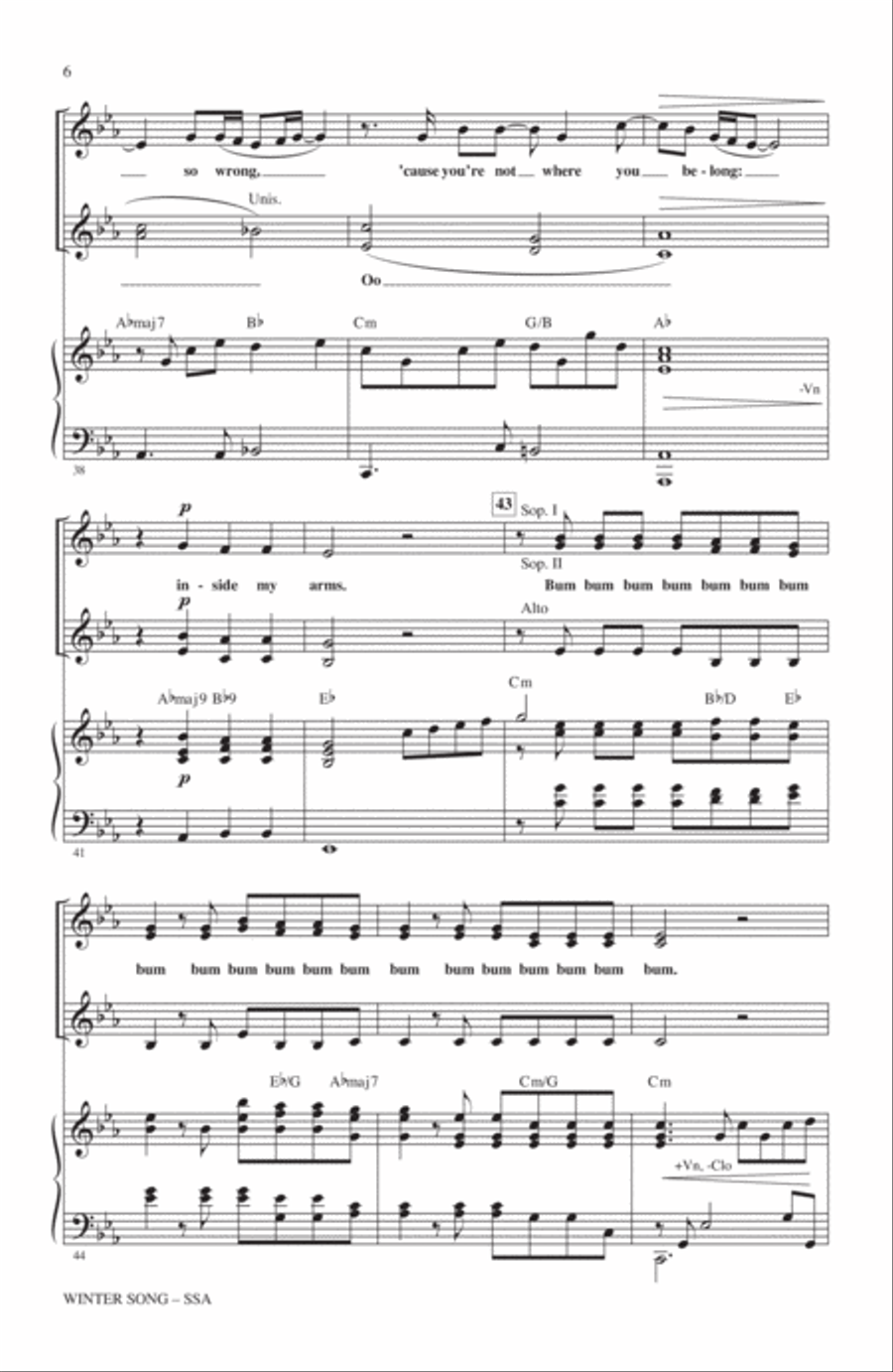Winter Song (arr. Mac Huff) SSA scores gallery preview page 5