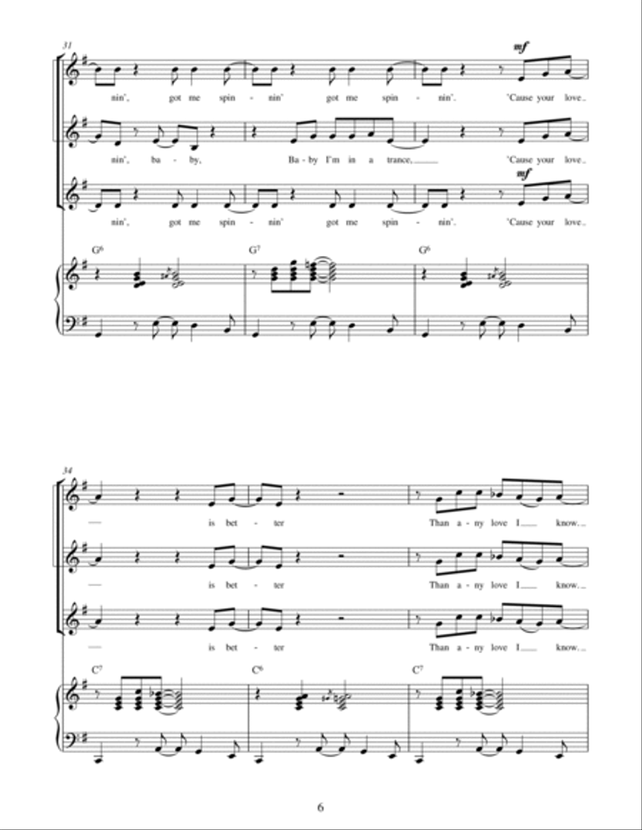 Knock On Wood (arr. Berty Rice) SSA scores gallery preview page 6