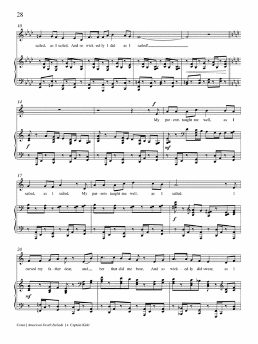 Captain Kidd from American Death Ballads Medium Voice scores gallery preview page 2