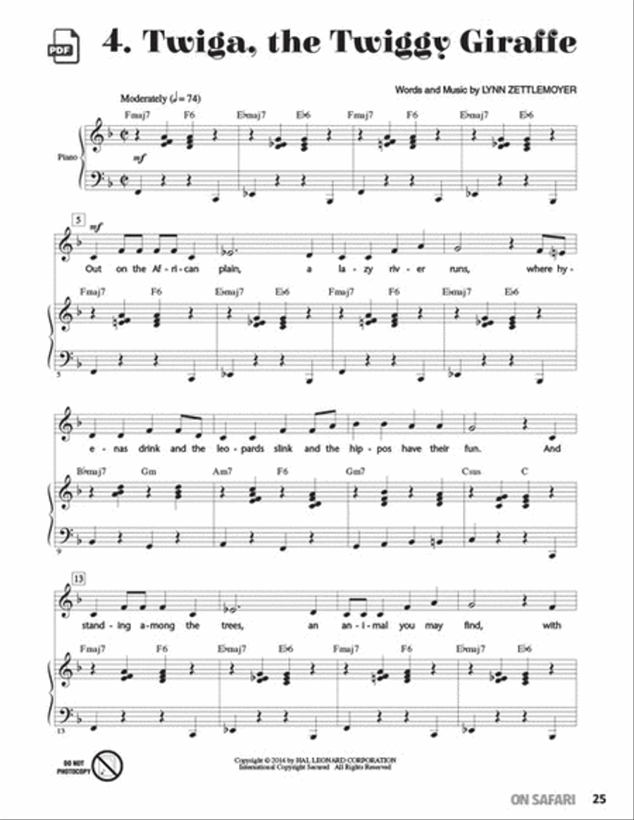On Safari Choir scores gallery preview page 5