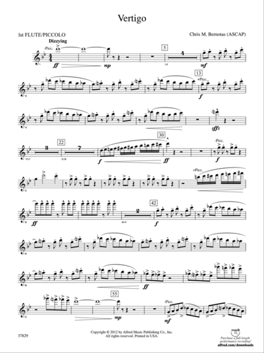 Vertigo: Flute Concert Band scores gallery preview page 1