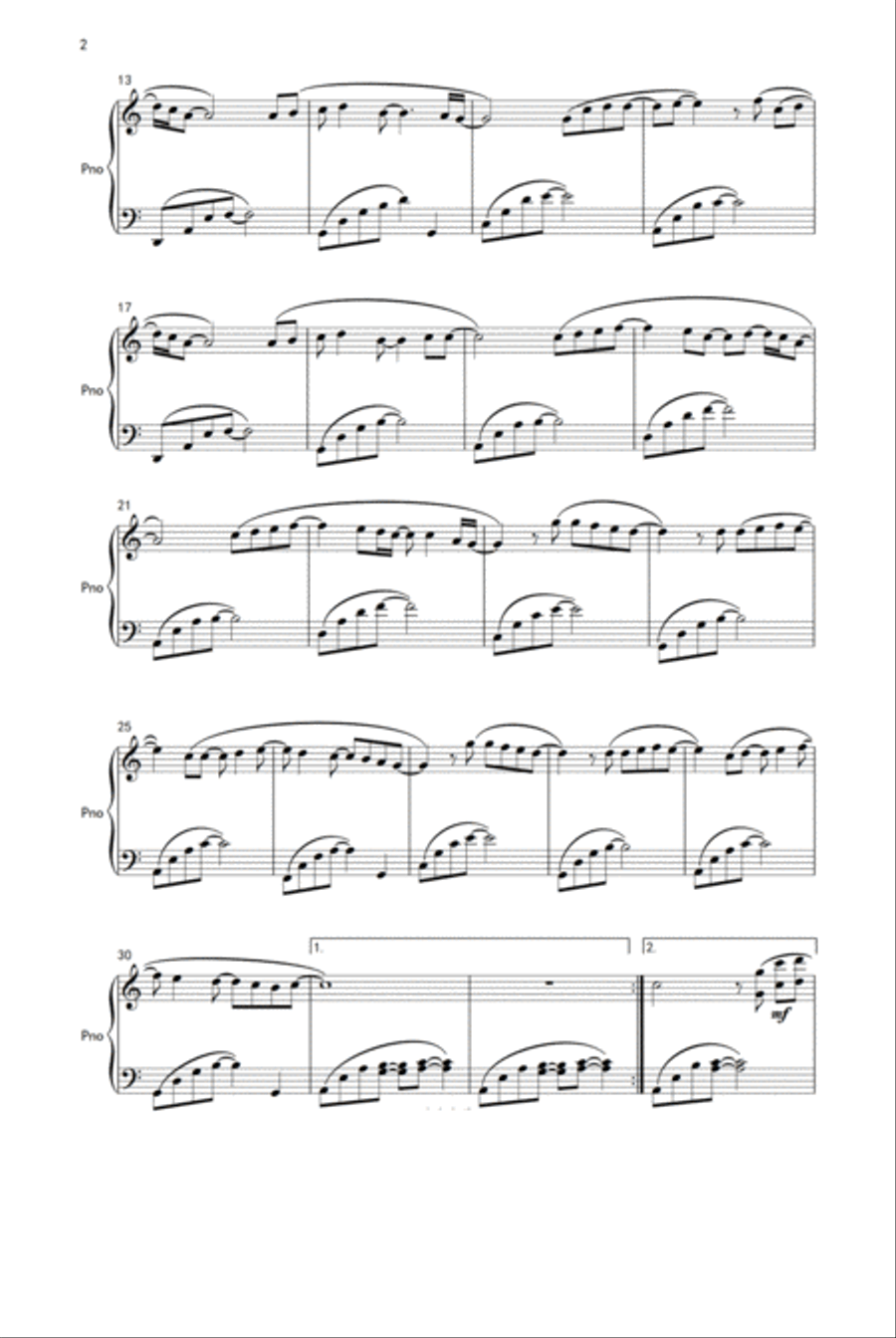 Right Here Waiting Piano Solo scores gallery preview page 2