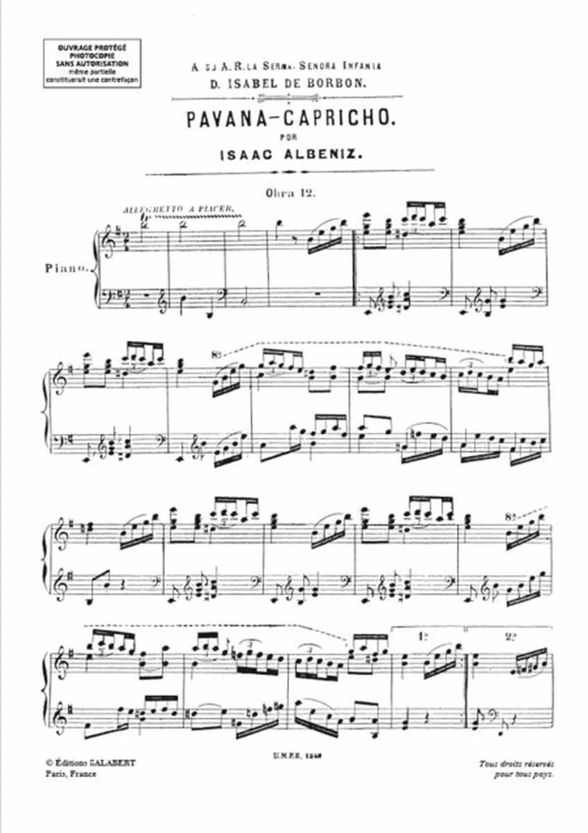 Pavana Capricho Op.12 Piano