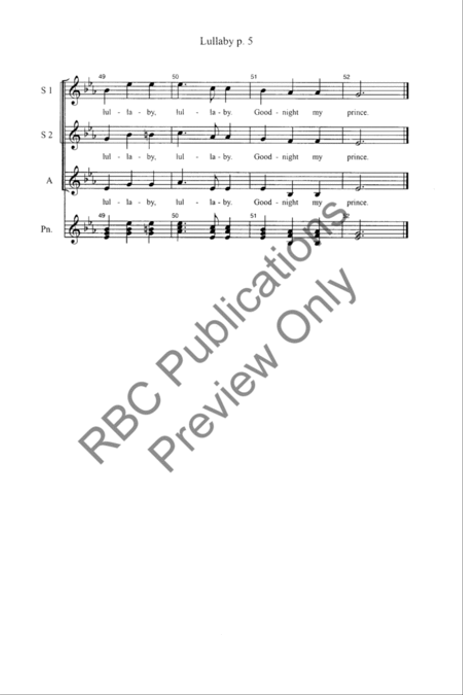 Lullaby (SSA) SSA scores gallery preview page 7