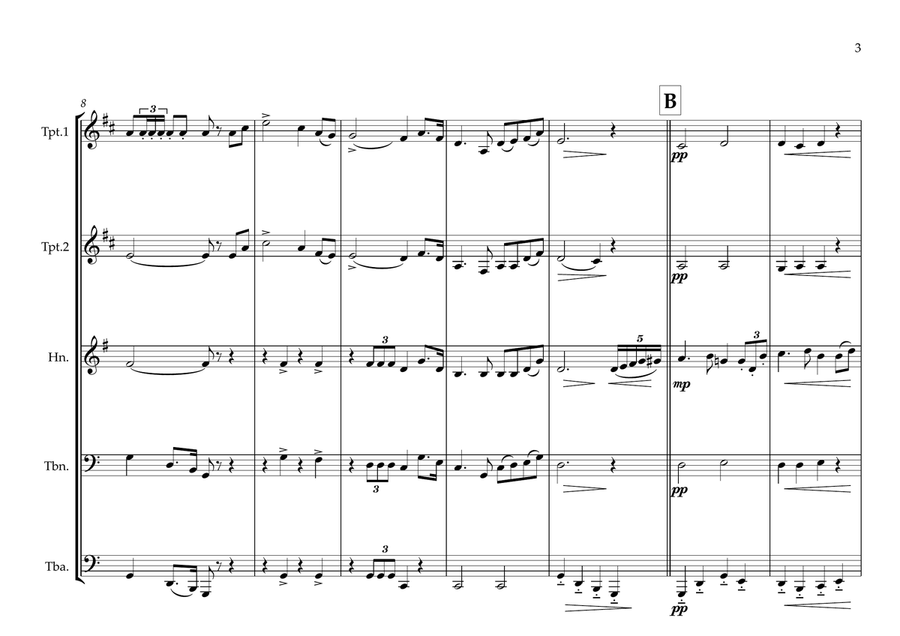Portuguese National Anthem ''A Portuegesa'' for Brass Quintet (World National Anthem Series) Brass Quintet scores gallery preview page 3