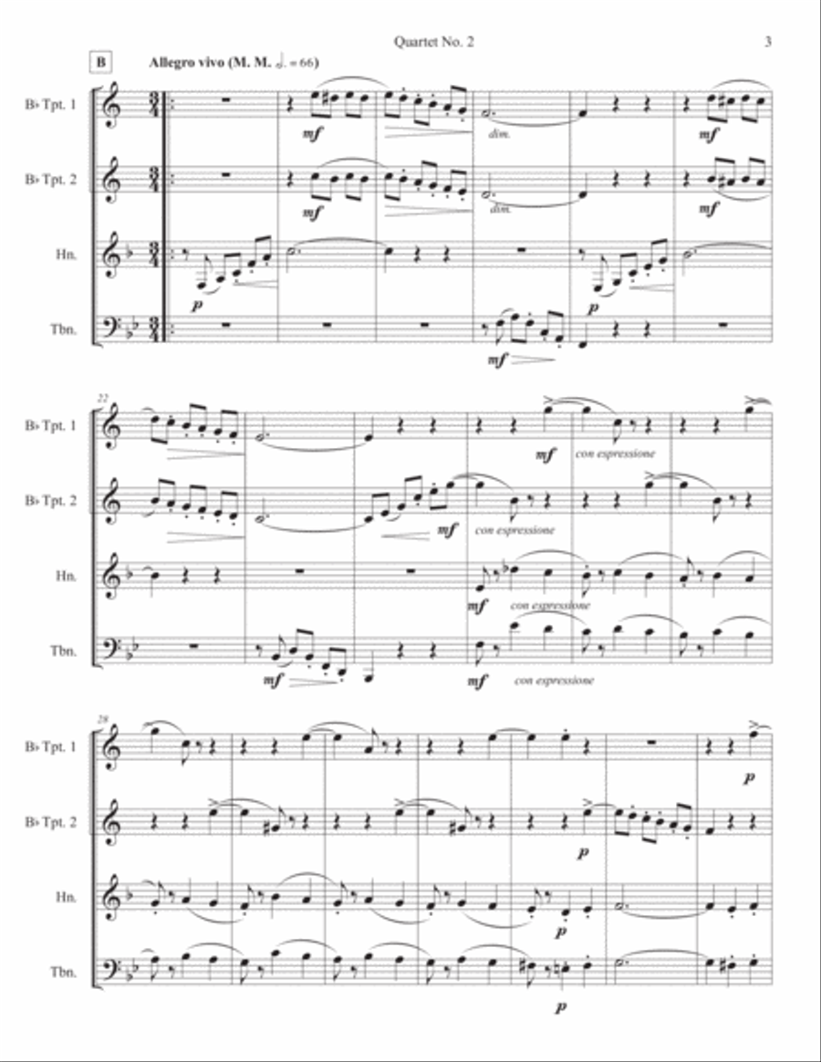 Quartet No. 2 for Brass - Wilhelm Ramsoe, Op. 29 Brass Ensemble scores gallery preview page 5