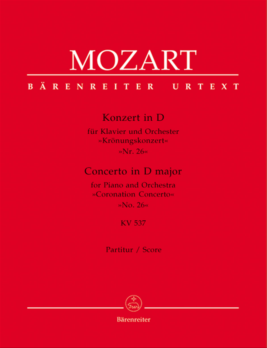 Concerto for Piano and Orchestra, No. 26 D major, KV 537 'Coronation Concerto' Orchestra scores gallery preview page 1