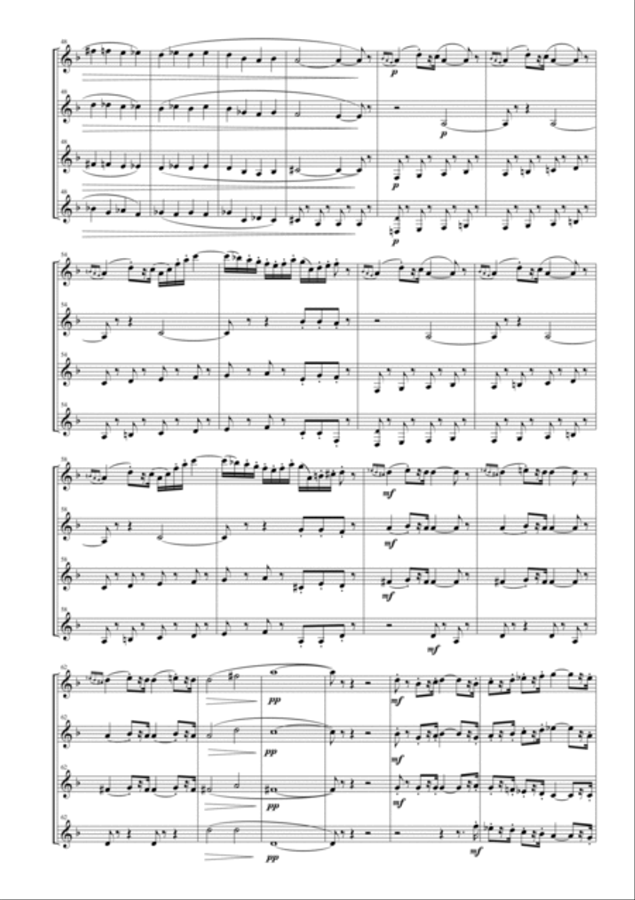 Carmen Suite No. 2 for Clarinet Quartet Clarinet Quartet scores gallery preview page 4