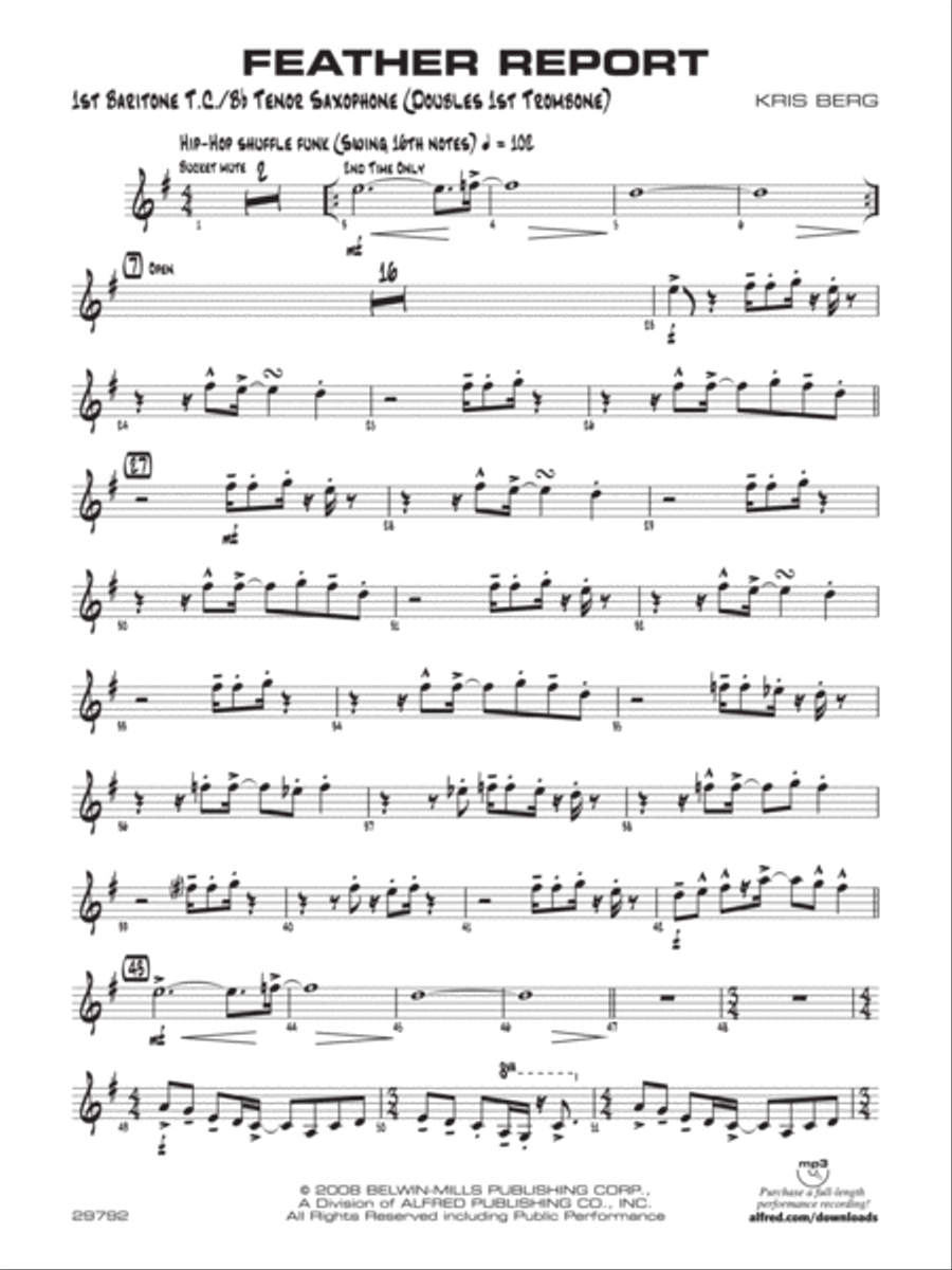 Feather Report: Baritone T.C. Jazz Ensemble scores gallery preview page 1