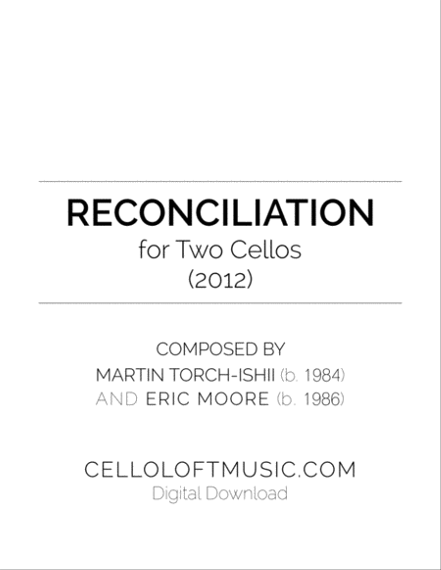 Reconciliation for Two Cellos String Duet scores gallery preview page 1