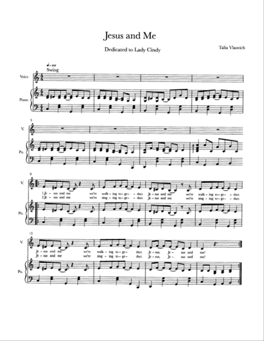 Jesus and Me Unison Choir scores gallery preview page 2