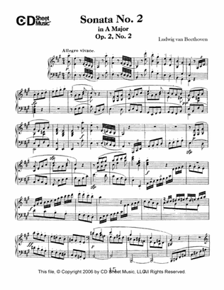 Book cover for Sonata No. 2 In A Major, Op. 2, No. 2