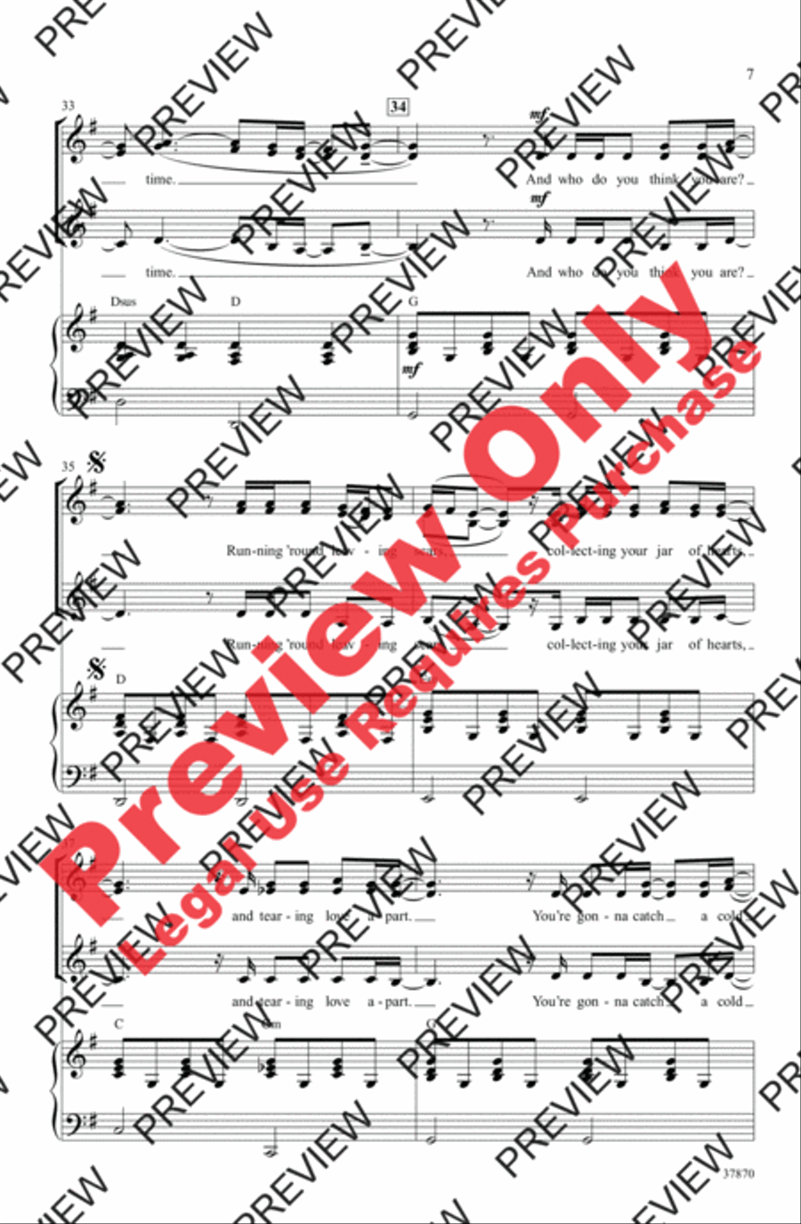 Jar of Hearts Women's Choir scores gallery preview page 7