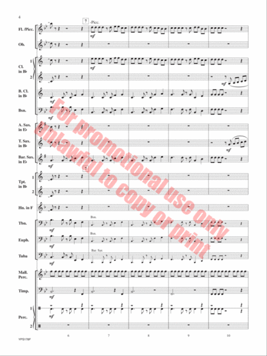 Cinco de Corazones Concert Band scores gallery preview page 5