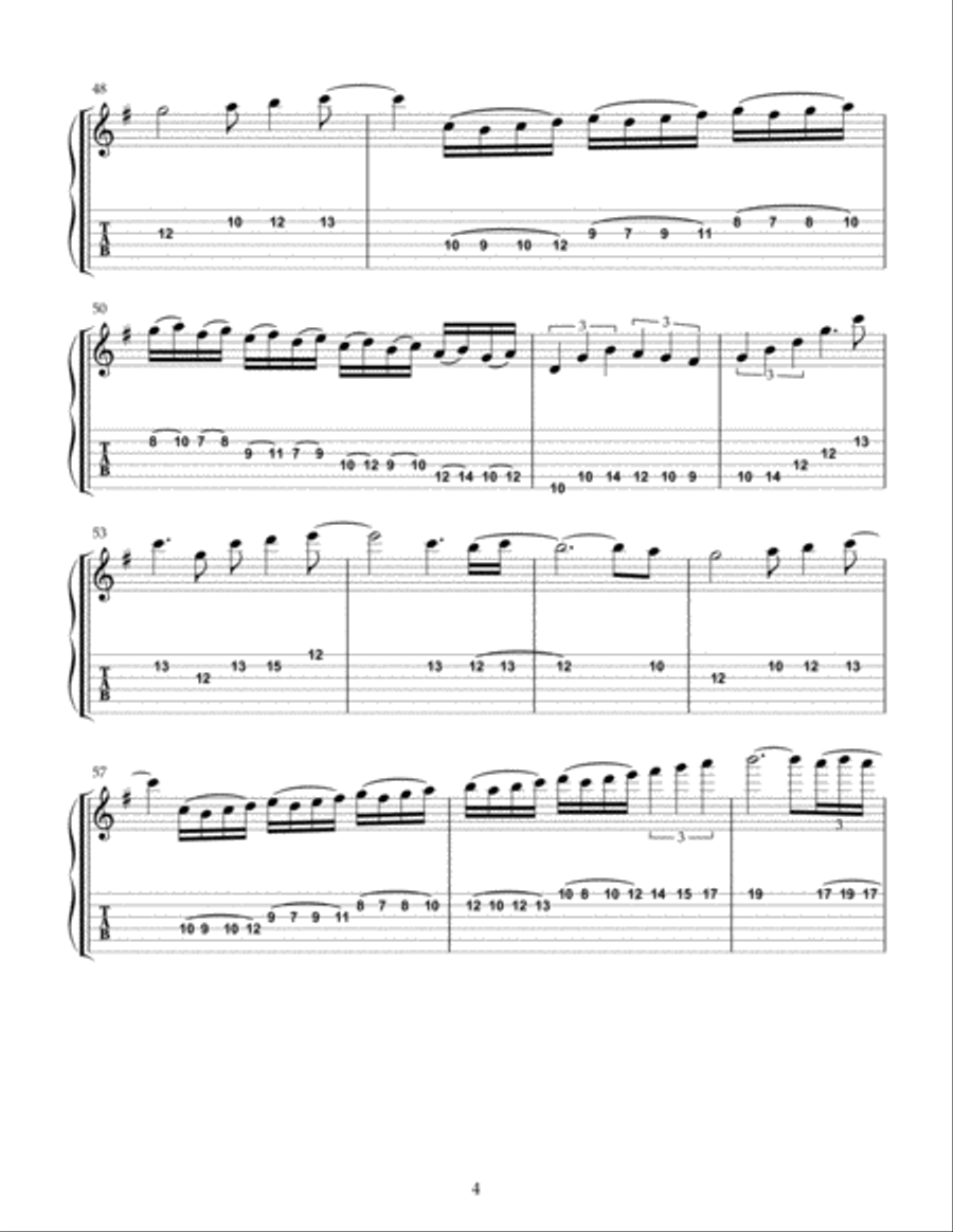 Grace Guitar Tablature scores gallery preview page 4