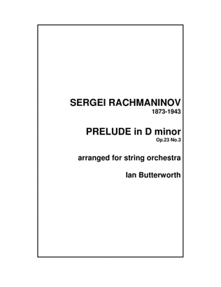 Book cover for RACHMANINOV Prelude Op.23 No.3 for string orchestra
