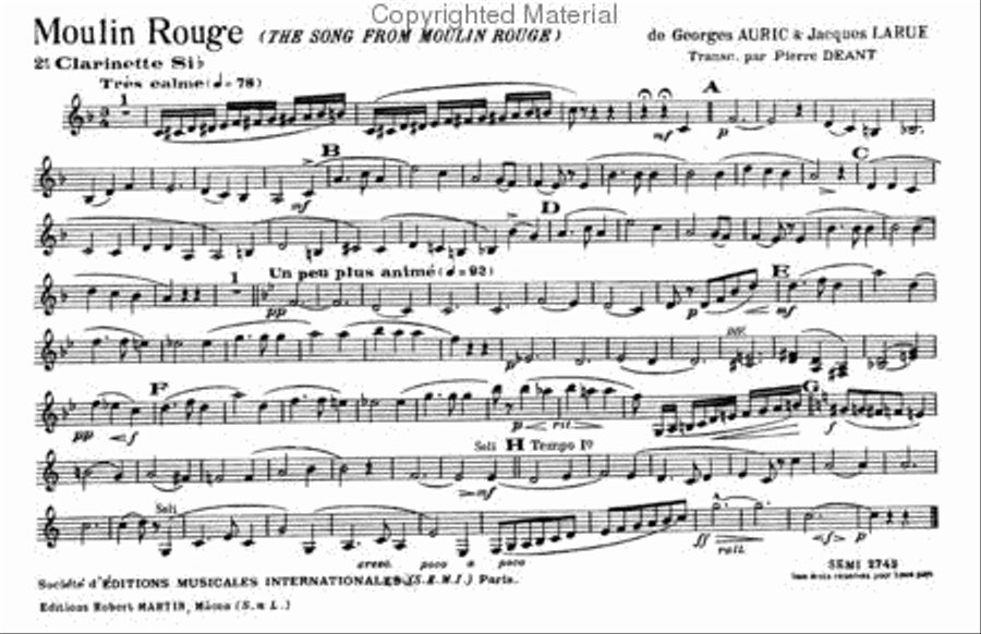 Moulin Rouge - 1952 Moulin Rouge - 1952 Concert Band scores gallery preview page 2
