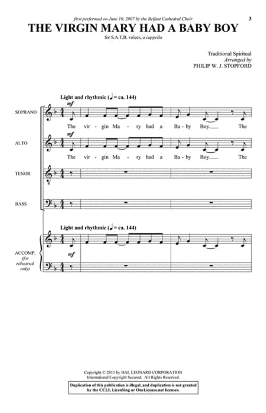 The Virgin Mary Had a Baby Boy 4-Part scores gallery preview page 2