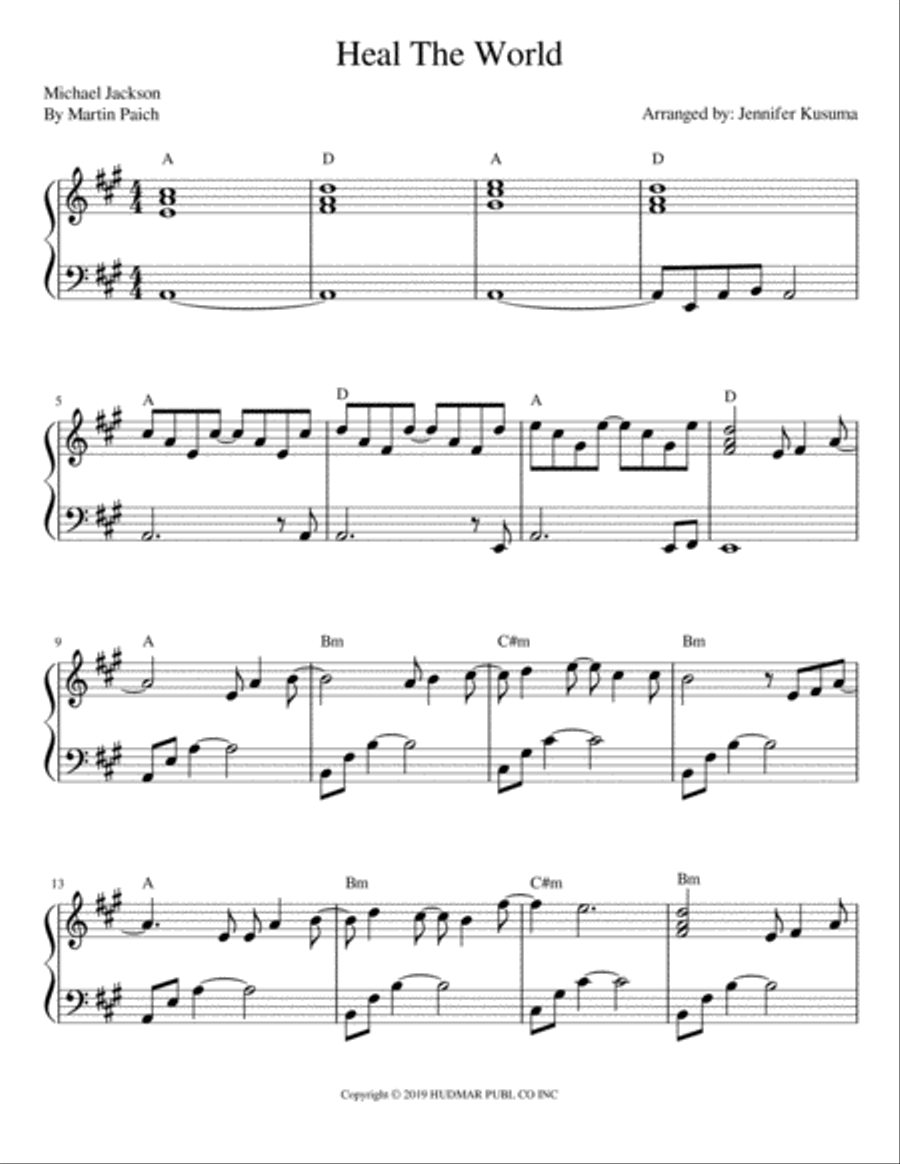 Heal The World (prelude) Heal The World (prelude) Voice scores gallery preview page 1