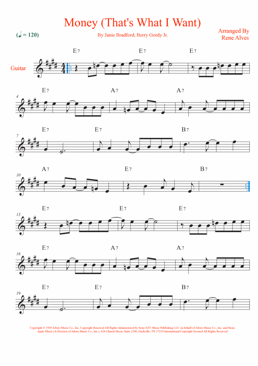 Money (That's What I Want) Acoustic Guitar scores gallery preview page 1