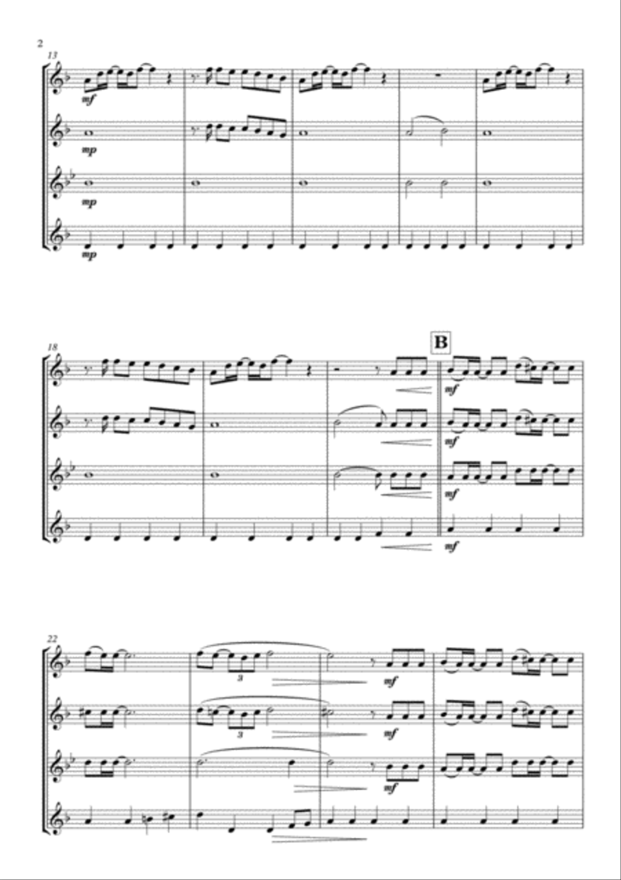 Voulez-vous Woodwind Quartet scores gallery preview page 4