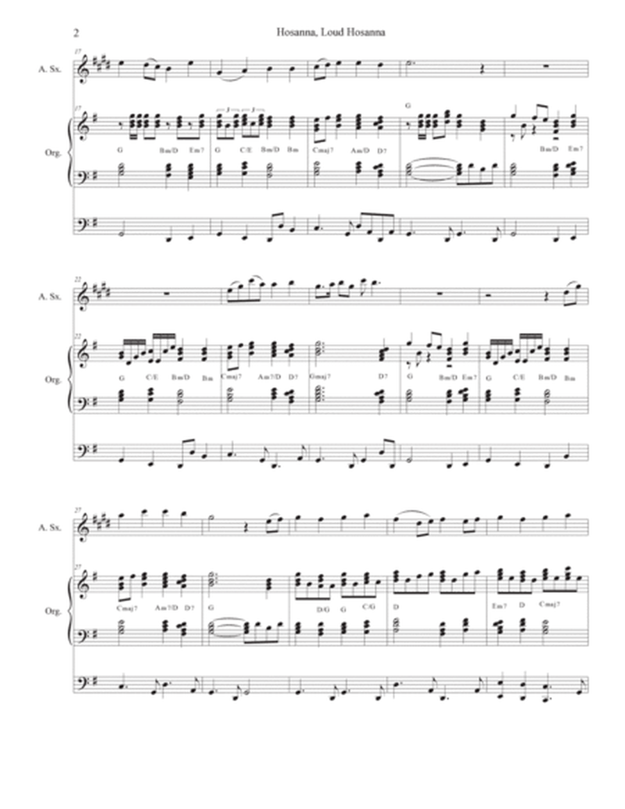 Hosanna, Loud Hosanna (Alto Saxophone - Organ accompaniment) image number null