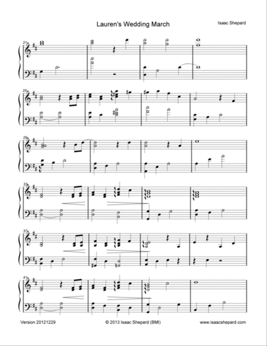 Lauren's Wedding March Lauren's Wedding March Piano Solo scores gallery preview page 2