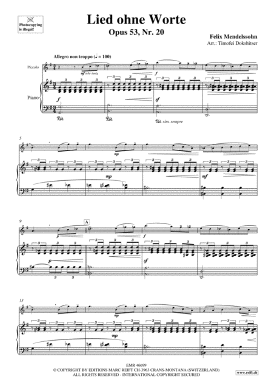 3 Lieder ohne Worte Piccolo scores gallery preview page 5