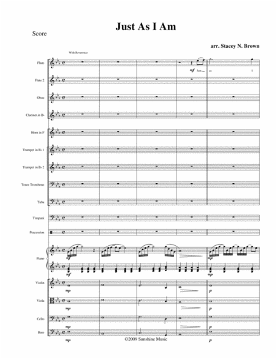 Just As I Am Concert Band scores gallery preview page 1