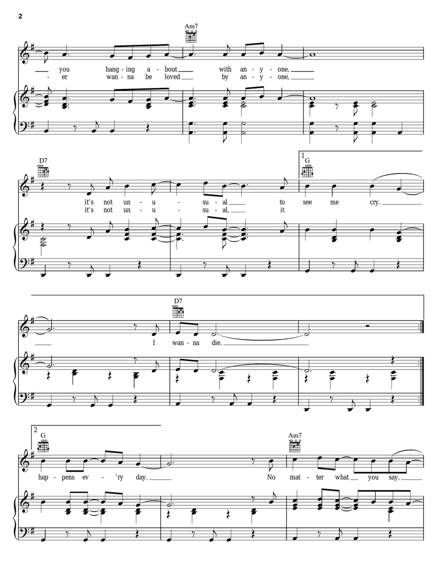 It's Not Unusual Piano, Vocal, Guitar scores gallery preview page 2