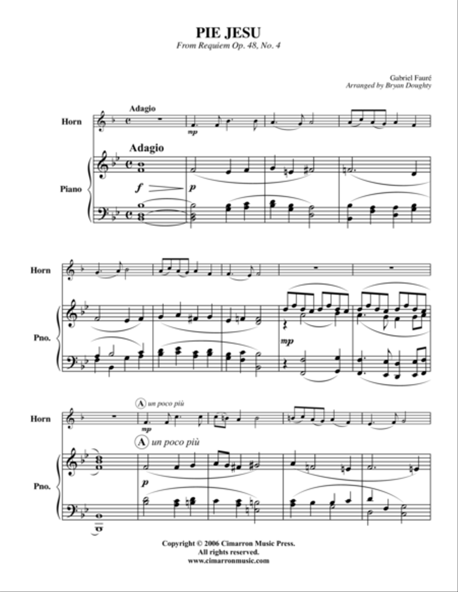 Pie Jesu Piano Accompaniment scores gallery preview page 1