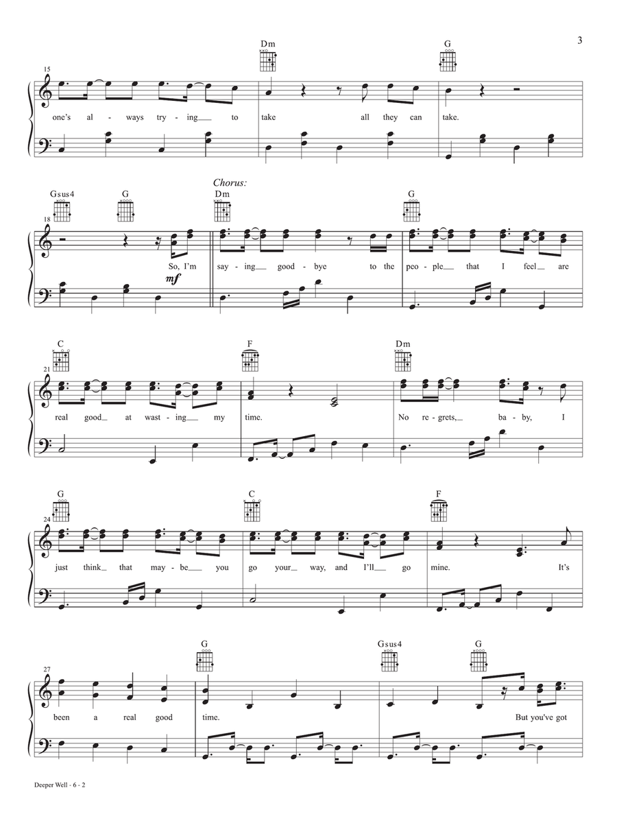 Deeper Well (From the studio album 'Deeper Well') Piano Method scores gallery preview page 2