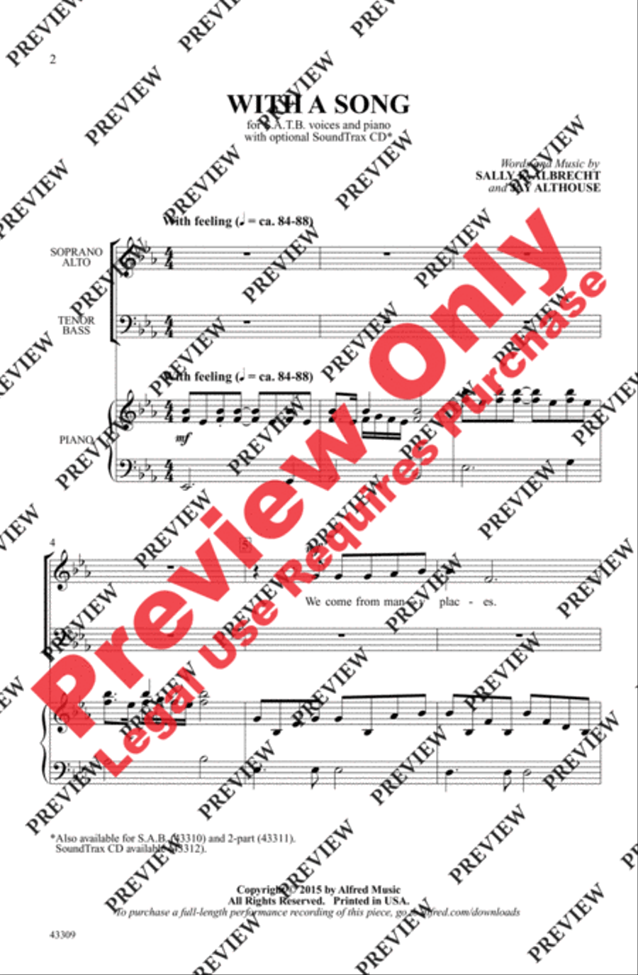 With a Song - SoundTrax CD (CD only) Choir scores gallery preview page 2