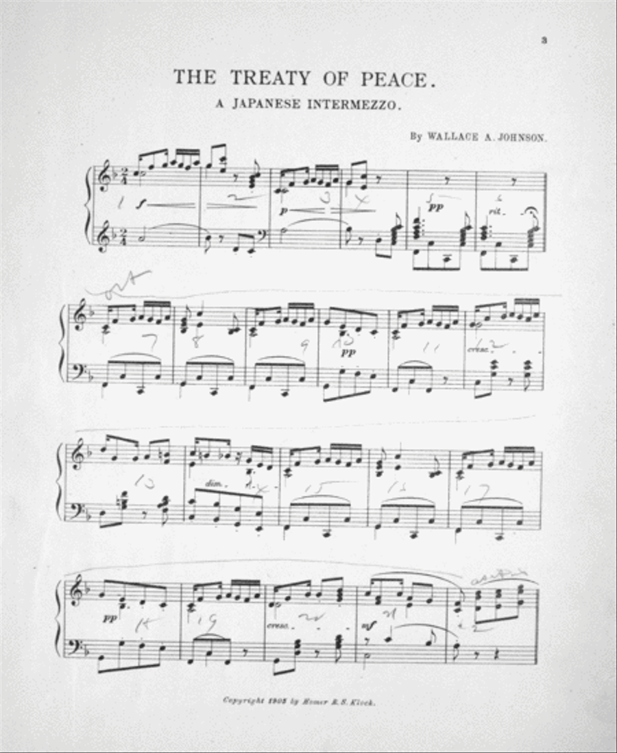 The Treaty of Peace. A Japanese Intermezzo Piano Solo scores gallery preview page 2