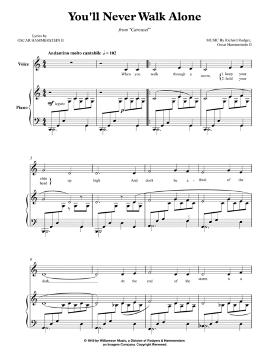 You'll Never Walk Alone Voice scores gallery preview page 2